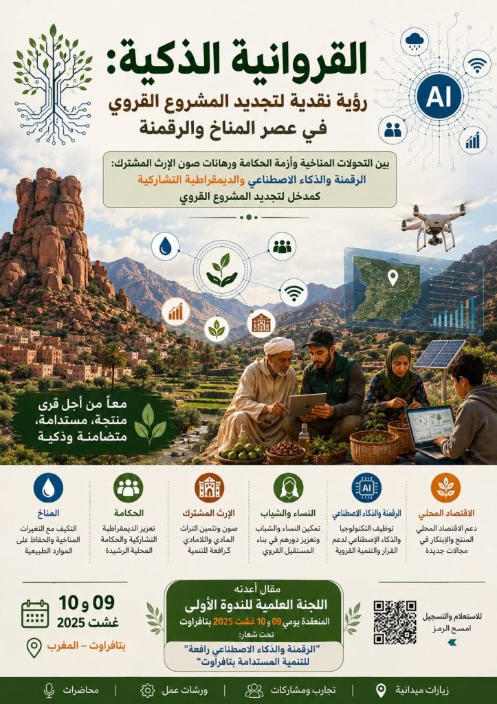 القروانية الذكية: رؤية نقدية لتجديد المشروع القروي في عصر المناخ والرقمنة